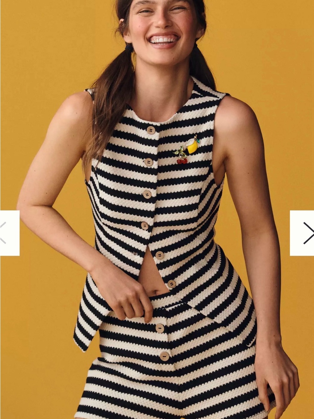 Maeve Black and Cream Striped Knit Sleeveless Sweater Xl EUC